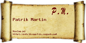 Patrik Martin névjegykártya